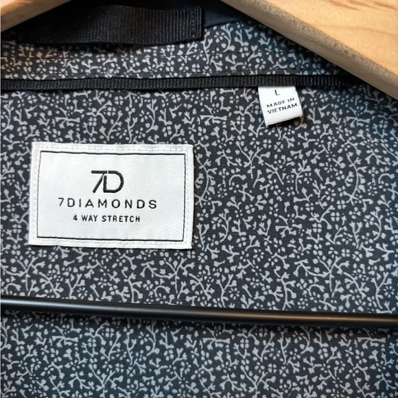 7DIAMONDS‎ Nolan 4 Way Stretch Long Sleeve Button Down Shirt Black Large - Picture 9 of 9